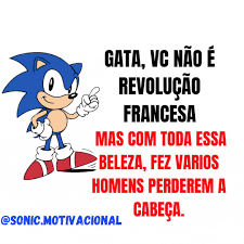 a cartoon of sonic the hedgehog with a quote in a foreign language