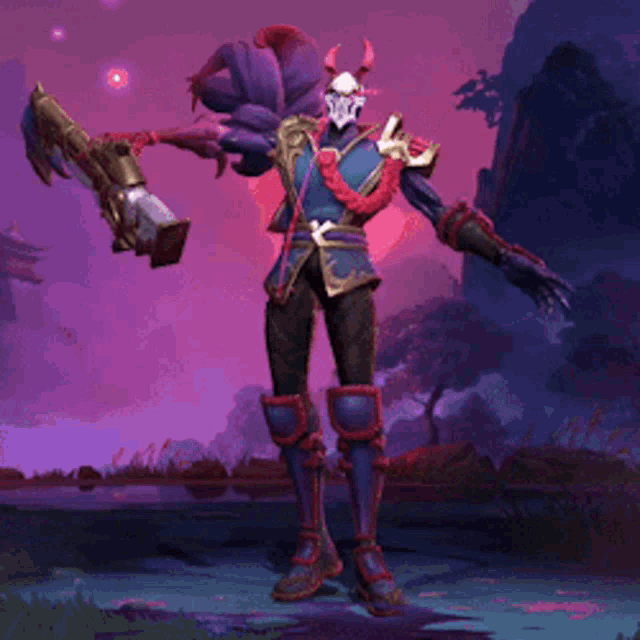 a skeleton is holding a gun and a shield in a video game