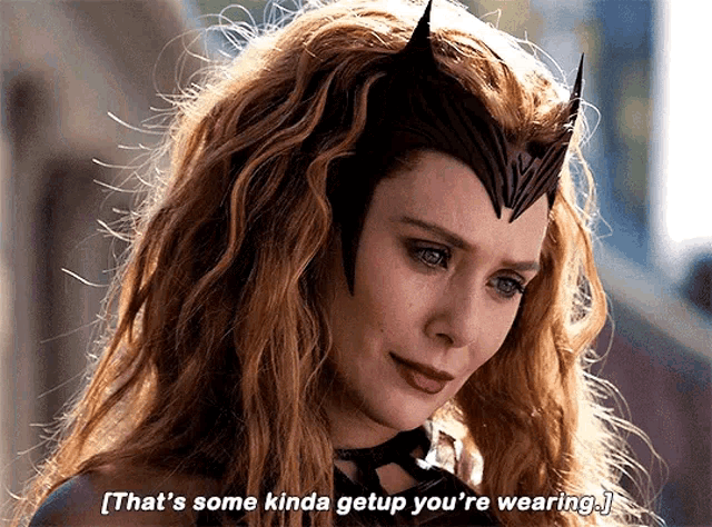 a woman with a crown on her head says that 's some kinda getup you 're wearing .