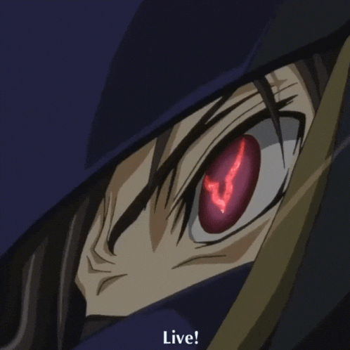 a close up of a person 's eye with the words " live " above it