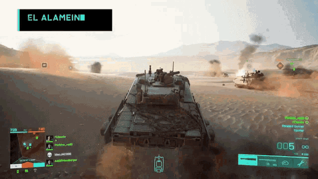 a screenshot of a video game with el alamein written on the top