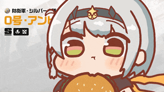 a cartoon drawing of a girl eating a hamburger with chinese writing on the bottom