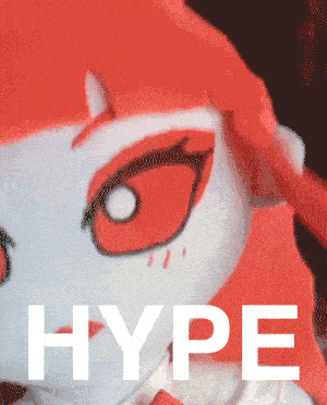 a close up of a stuffed animal with the word hype in white letters