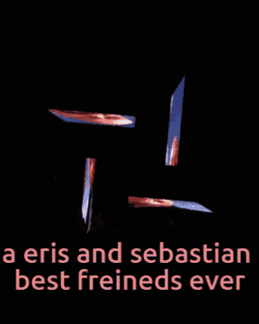 two men are smiling for a picture with the words " eris and sebastian best freinds ever " below them