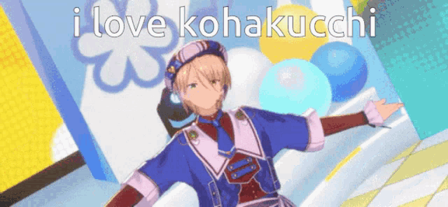 a cartoon character with the words i love kohakucchi written above him