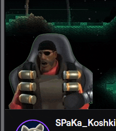a man sitting in a chair with bullets in his hands and the name spaka_koshki at the bottom
