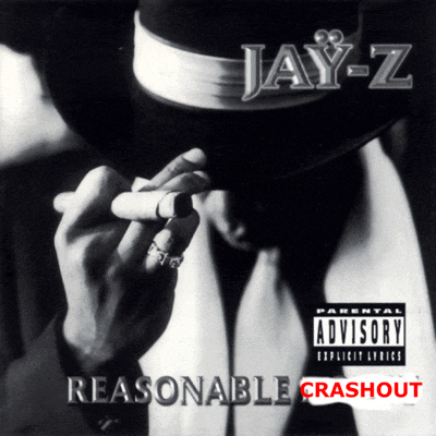 jay-z 's reasonable crashout album cover shows a man in a suit smoking a cigar