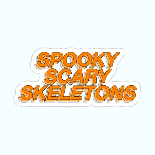 a spooky scary skeletons sticker on a white background