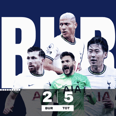 a poster showing four soccer players with a score of 2 to 5