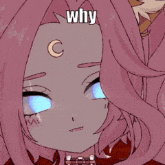 a drawing of a girl with a crescent moon on her forehead says why