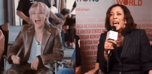 Taeyong Kamala Harris GIF - Taeyong Kamala Harris Taeyong Laughing GIFs