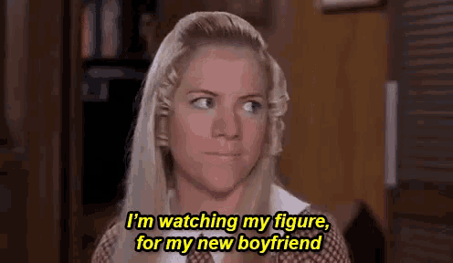 a woman is watching a movie and says `` i 'm watching my figure , for my new boyfriend '' .