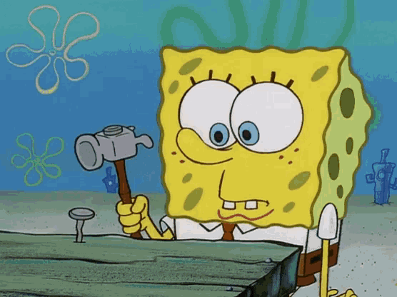 Hammer Nail GIF - Hammer Nail Spongebob GIFs