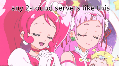 a picture of two girls with the words any 2 round servers like this