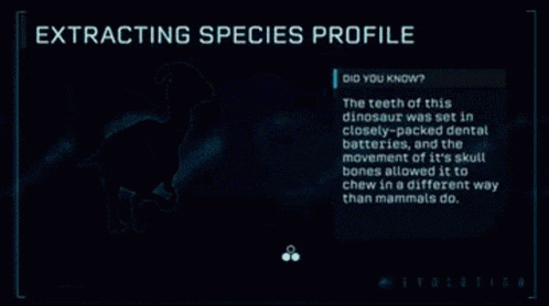 a parasaurolophus is displayed on a screen in a video game