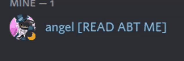 a screenshot of a discord message that says " angel [ read abt me ] "