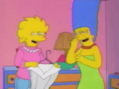 marge simpson and lisa simpson from the simpsons are standing next to each other