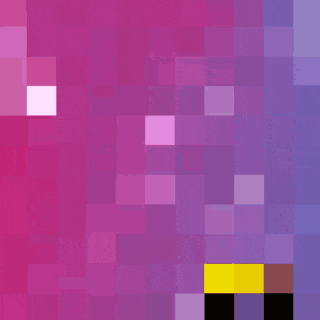 a pixel art image of a woman holding a yellow star