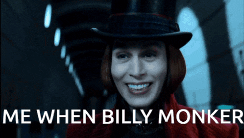 a picture of a woman in a top hat with the words me when billy monker below her