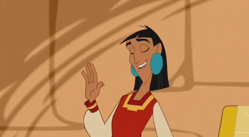a cartoon character with a red shirt and earrings