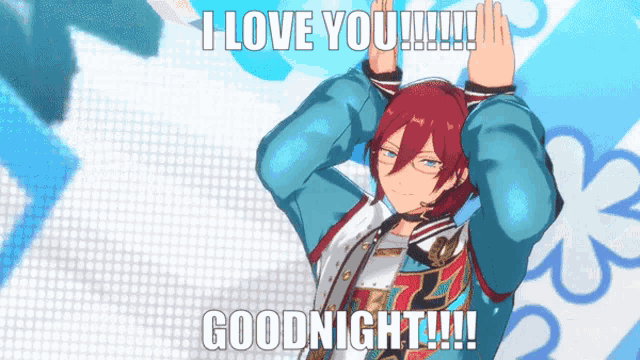 a cartoon character says " i love you " and " goodnight "