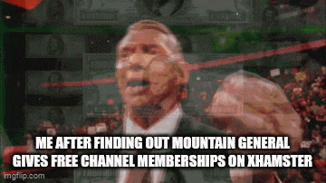 a man in a suit and tie is giving a thumbs up with the caption me after finding out mountain general gives free channel members