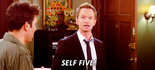 Self Five GIF - How I Met Your Mother Barney Niel Patric Harris GIFs