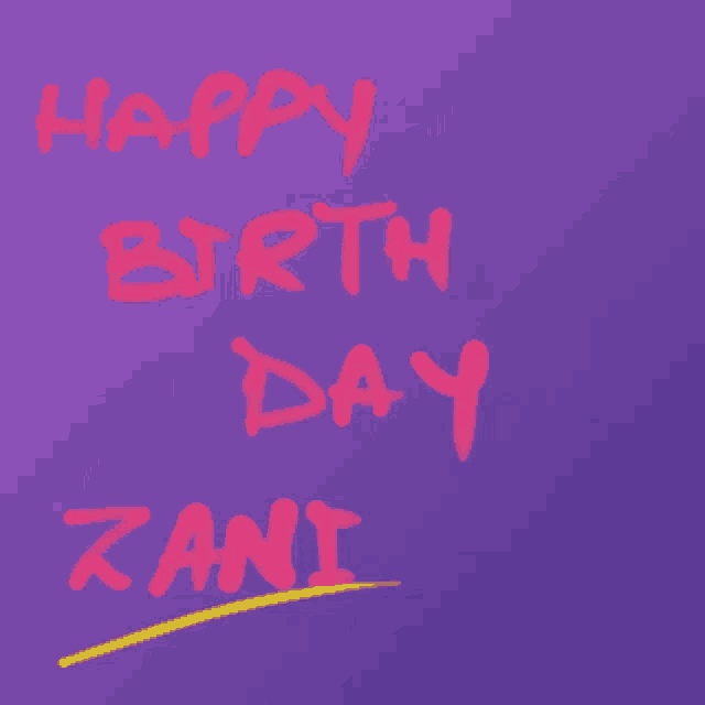 Happy Birthday Zani Greetings GIF - Happy Birthday Zani Greetings Purple GIFs