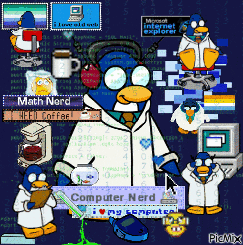 a cartoon of a penguin with a microsoft internet explorer logo