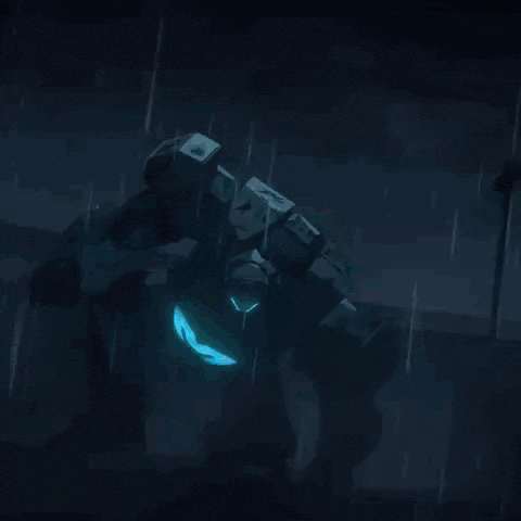 a green lightning bolt is coming out of a sword