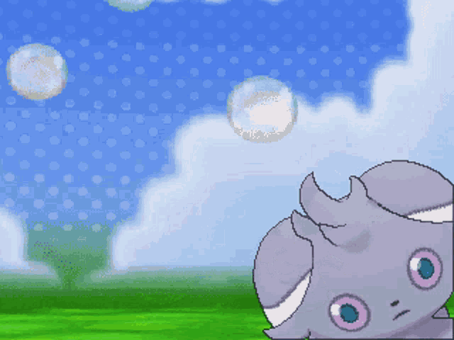 a pixel art drawing of a rhino with bubbles coming out of it 's nose