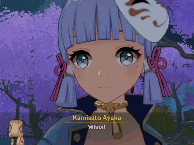 a video game character named kamisato ayaka is talking