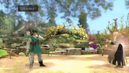 a screenshot of a video game that says bounce on the bottom
