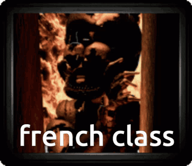 a picture of a skeleton with the words french class on the bottom