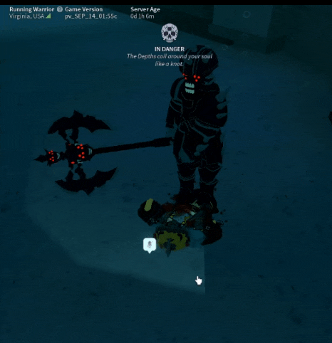 a screenshot of a video game called running warrior in danger