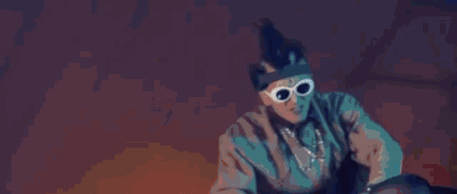 a man is flying through the air in a dark room .