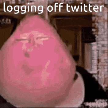 a picture of a man 's face with the words logging off twitter on it