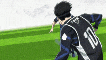 a soccer player with the number 10 on his back is running on the field
