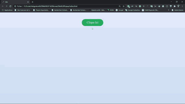 a computer screen with a green button that says clique ici on it
