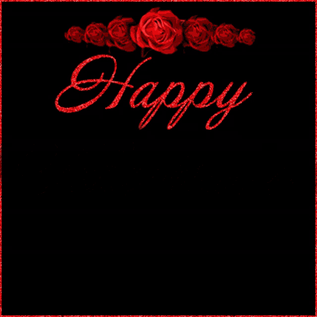 a happy valentine 's day card with red roses