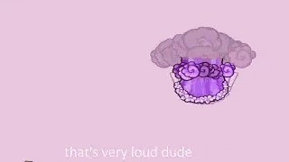 a purple bomb is exploding in a video game .