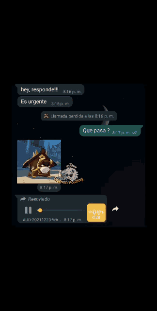 a screenshot of a text message that says hey respondell es urgente