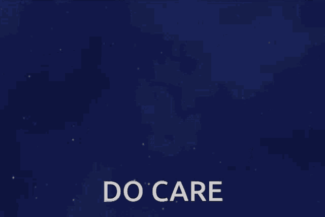a picture of a statue with the words do care on it