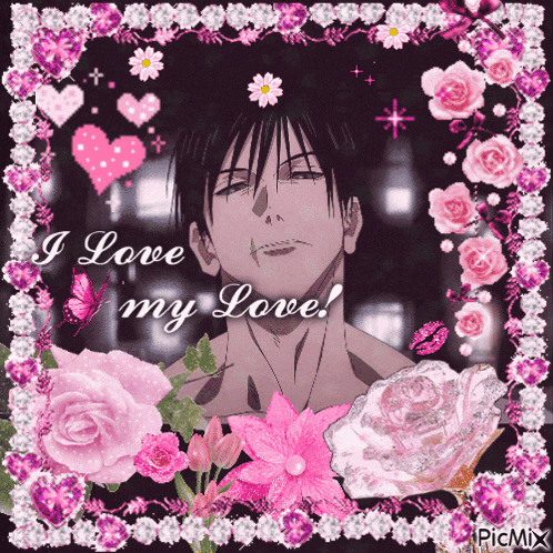 a picture of a man with the words " i love my love "