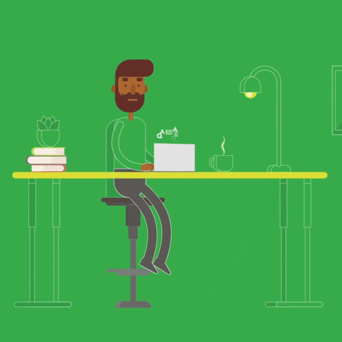 an illustration of a laptop with a green screen behind it