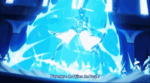l' armure de djinn de baal is written on a blue background