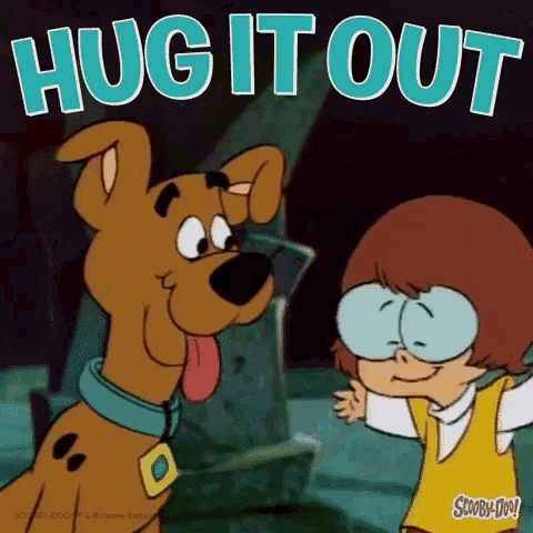 Hug It Out Scooby Doo GIF - Hug It Out Scooby Doo Velma GIFs