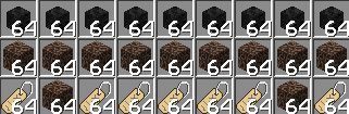 a grid of blocks with the number 64 in white letters