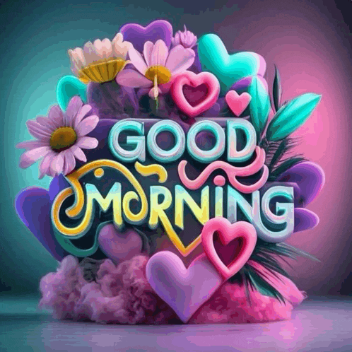 a colorful greeting card that says good morning