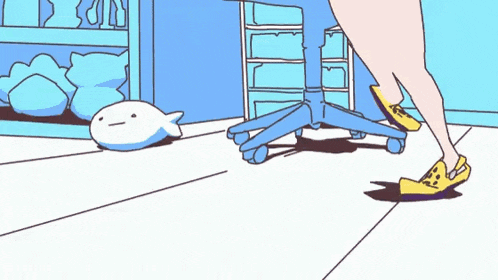 a cartoon drawing of a person 's feet wearing yellow shoes